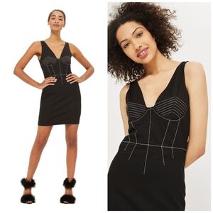TOPSHOP Stitched Bodycon Dress Size 8